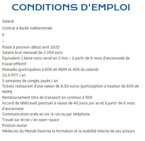 condition emploi