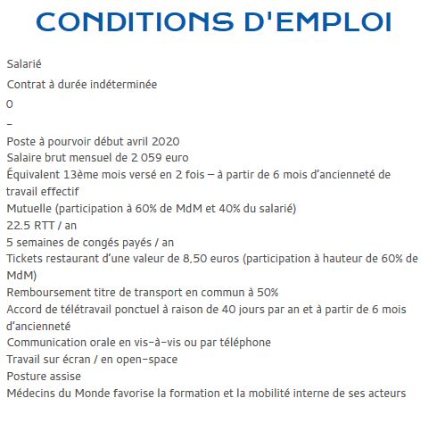 condition emploi