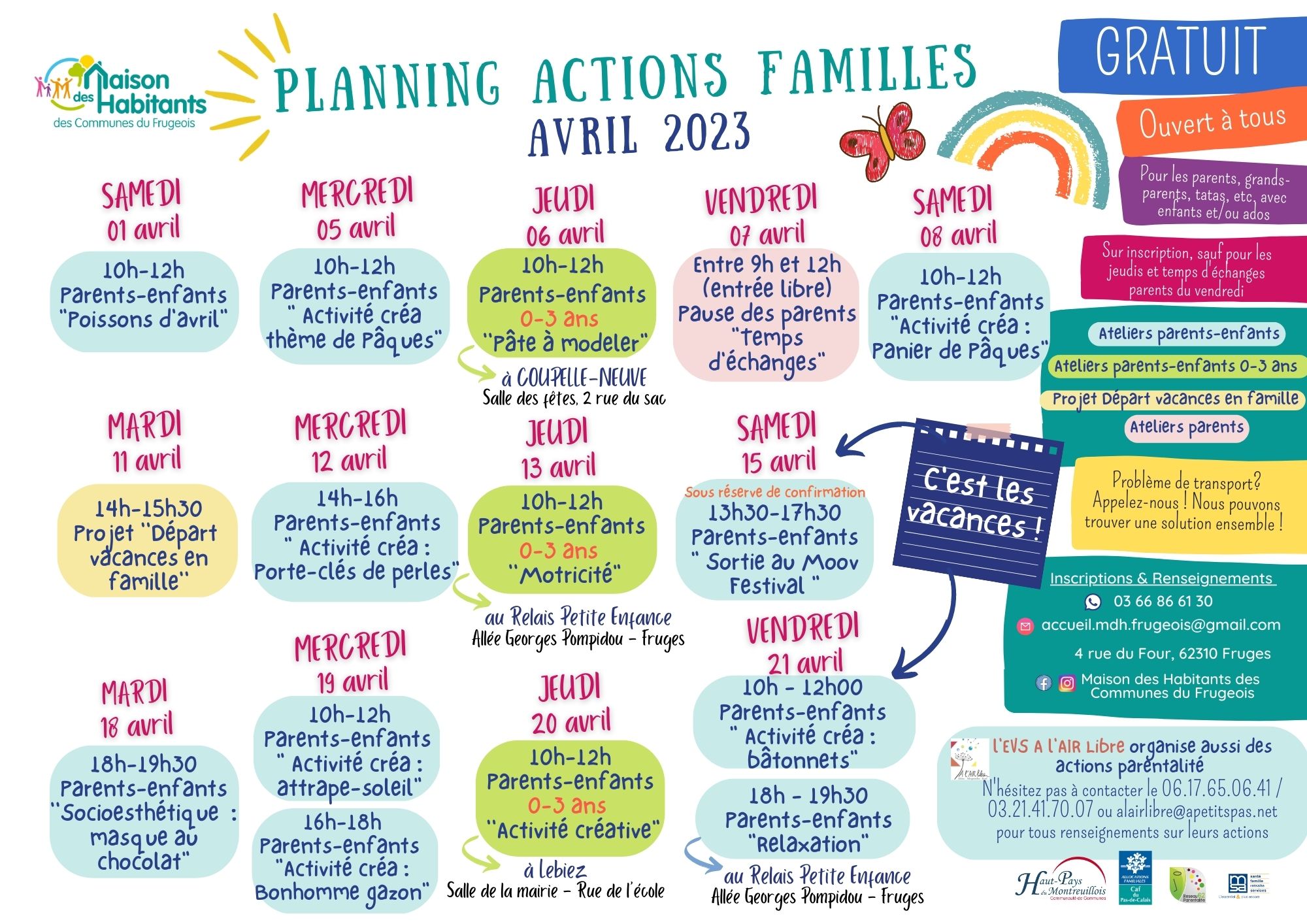 Découvrez le planning des actions familles d'avril 2023 de la Maison ...