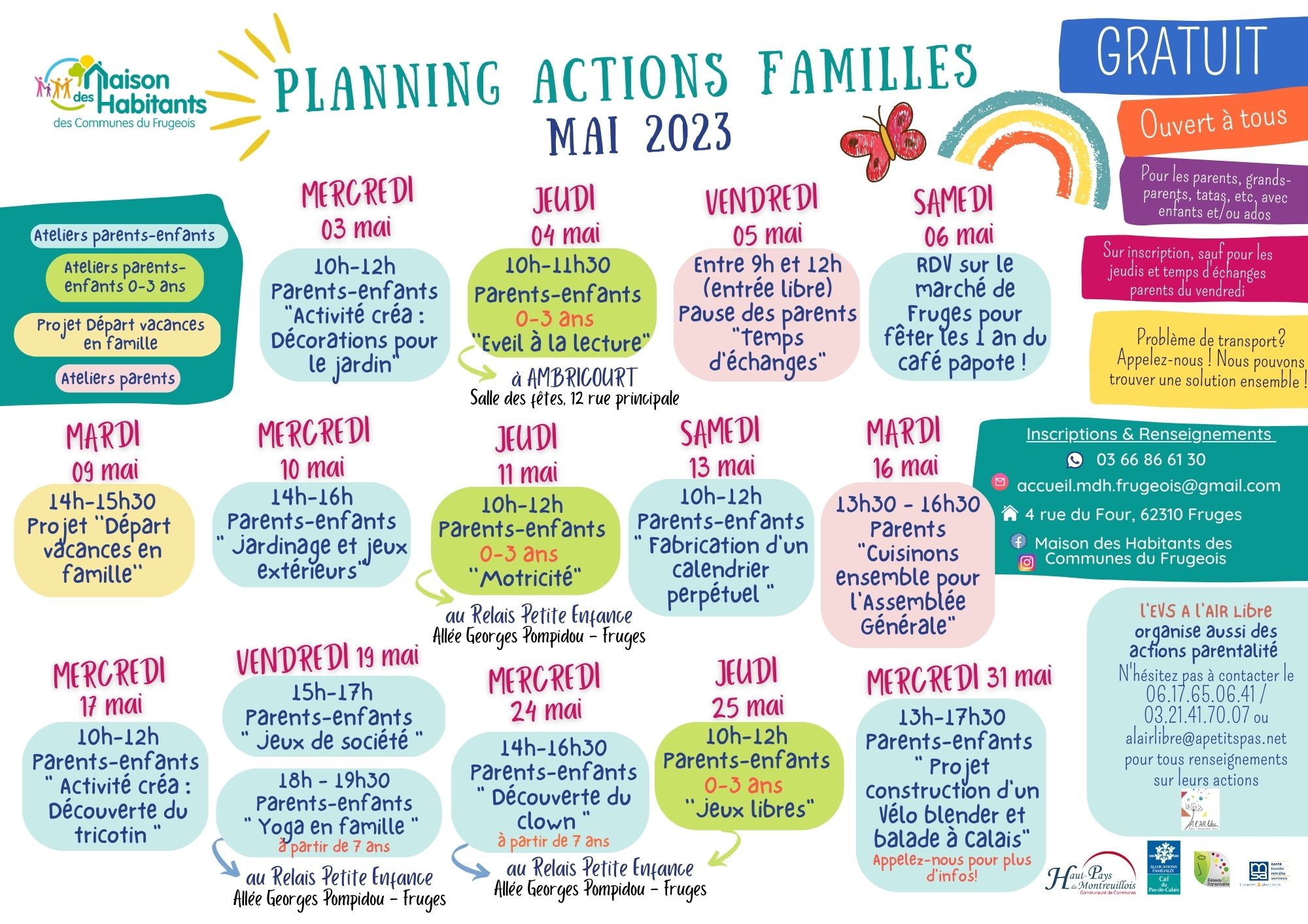 Découvrez le planning des actions familles de mai 2023 de la Maison des ...