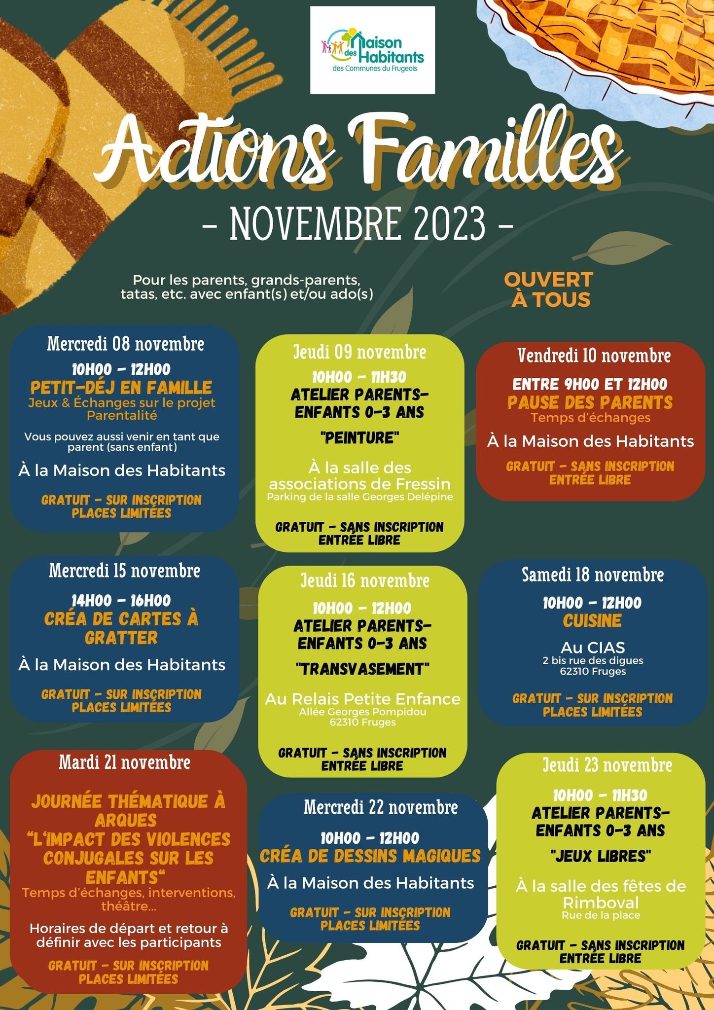 Découvrez le planning des actions familles de la Maison des Habitants ...